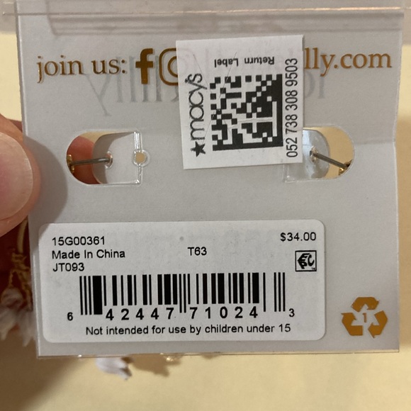 NWT Ionna & Lilly, Gold floral and beaded Hoop Earings - Picture 7 of 7